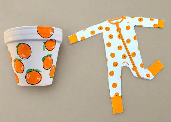 Sweet Clementine Romper & Planter